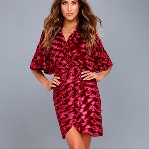 Lulu’s Mesmerize on the Prize Burgundy Velvet Wrap Dress